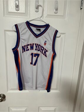 New York White & Blue Kids' Basketball Jersey - #17